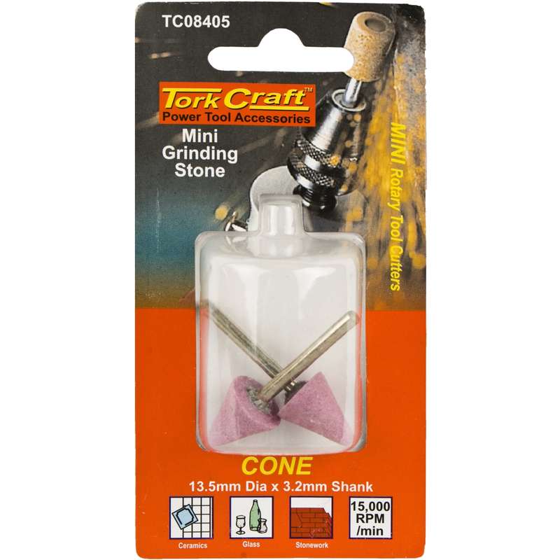 Tork Craft Mini Grinding Stone 15.9mm Cone 3.2mm Shank