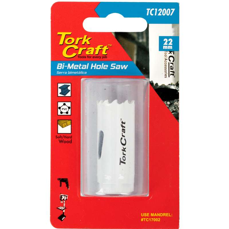 Tork Craft Hole Saw Bi-metal 22mm