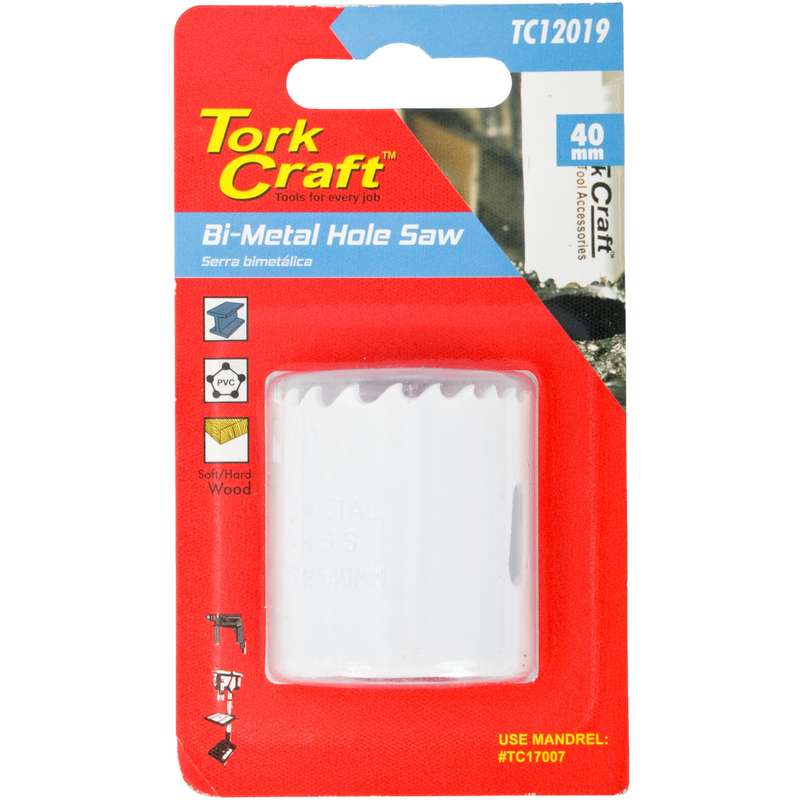 Tork Craft Hole Saw Bi-metal 40mm