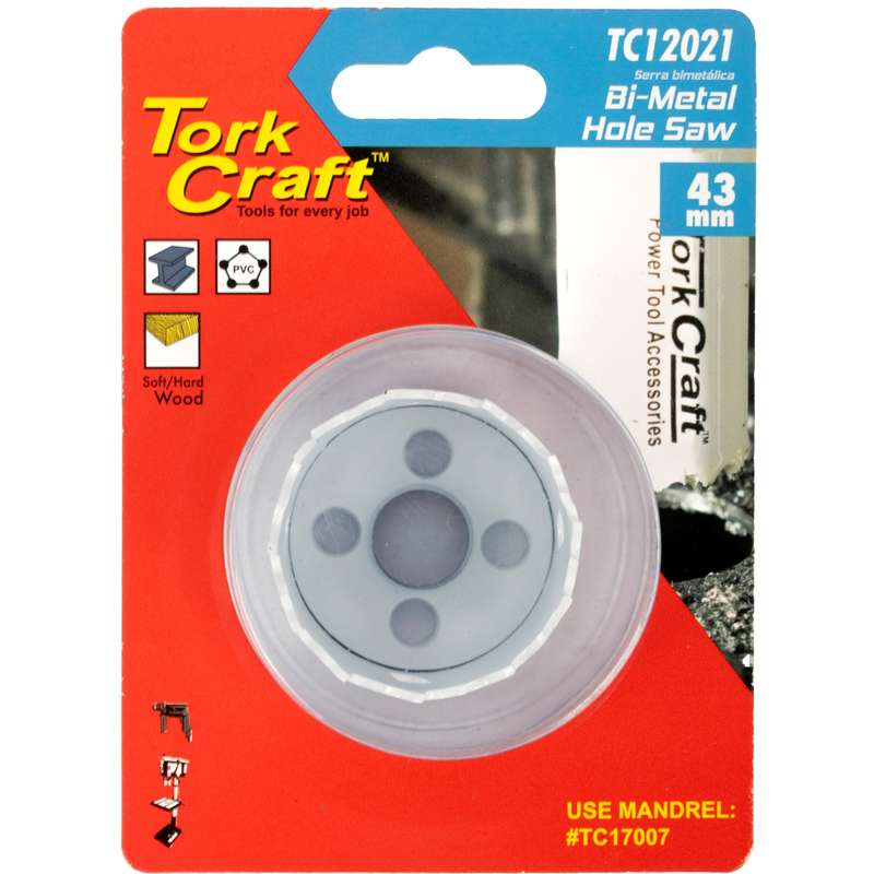 Tork Craft Hole Saw Bi-metal 43mm