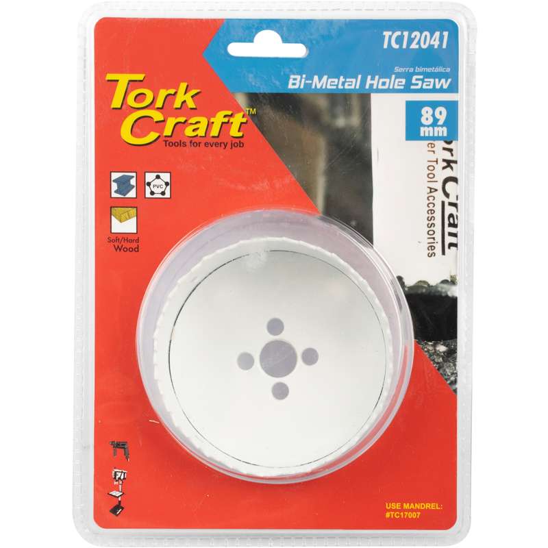 Tork Craft Hole Saw Bi-metal 89mm