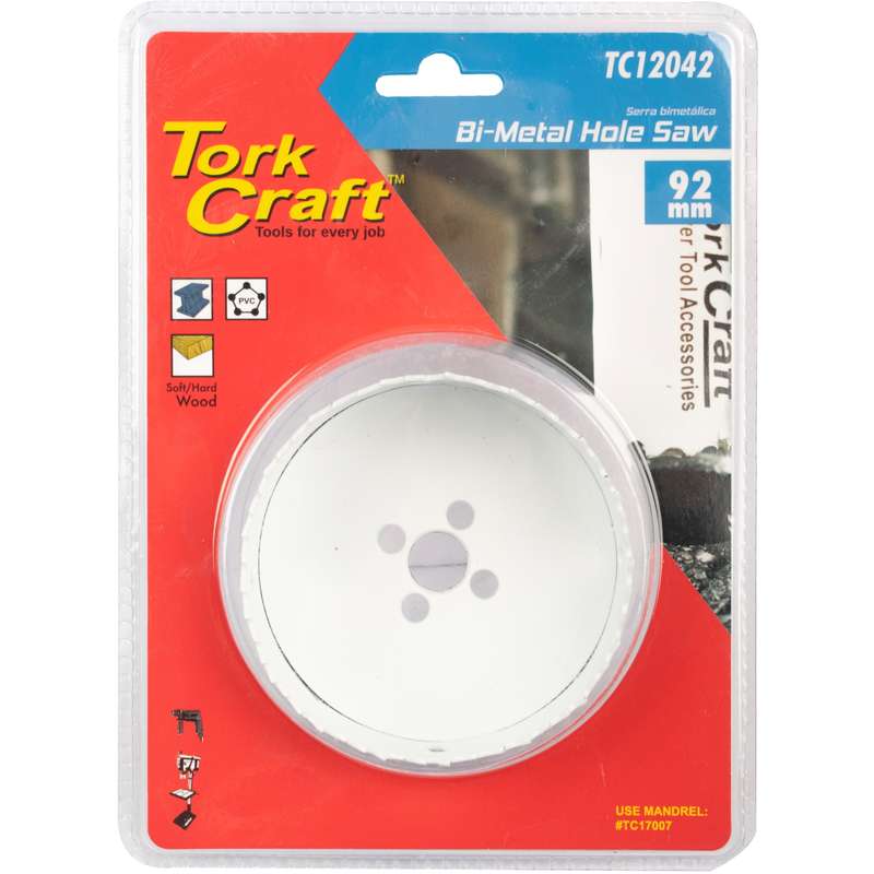 Tork Craft Hole Saw Bi-metal 92mm