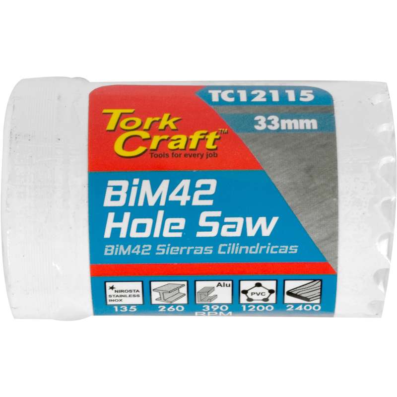 Tork Craft 33mm Bim42 Bi Metal Hole Saw