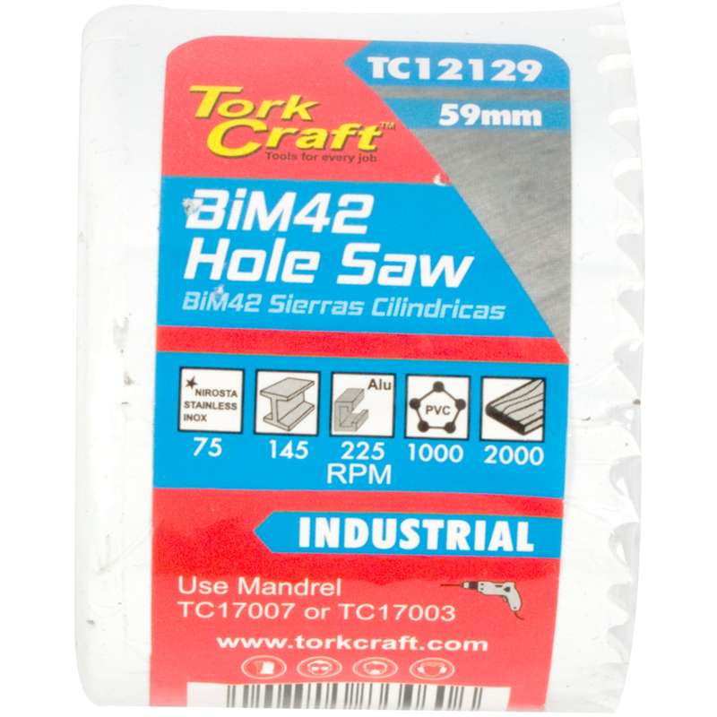 Tork Craft 59mm Bim42 Bi Metal Hole Saw