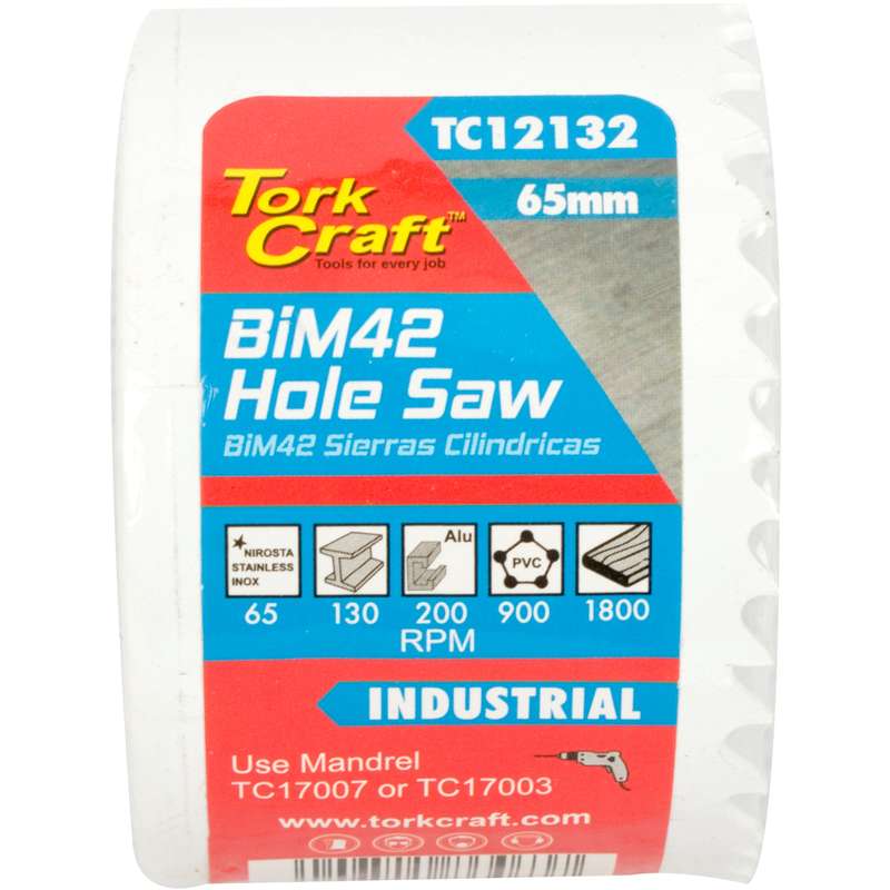 Tork Craft 65mm Bim42 Bi Metal Hole Saw