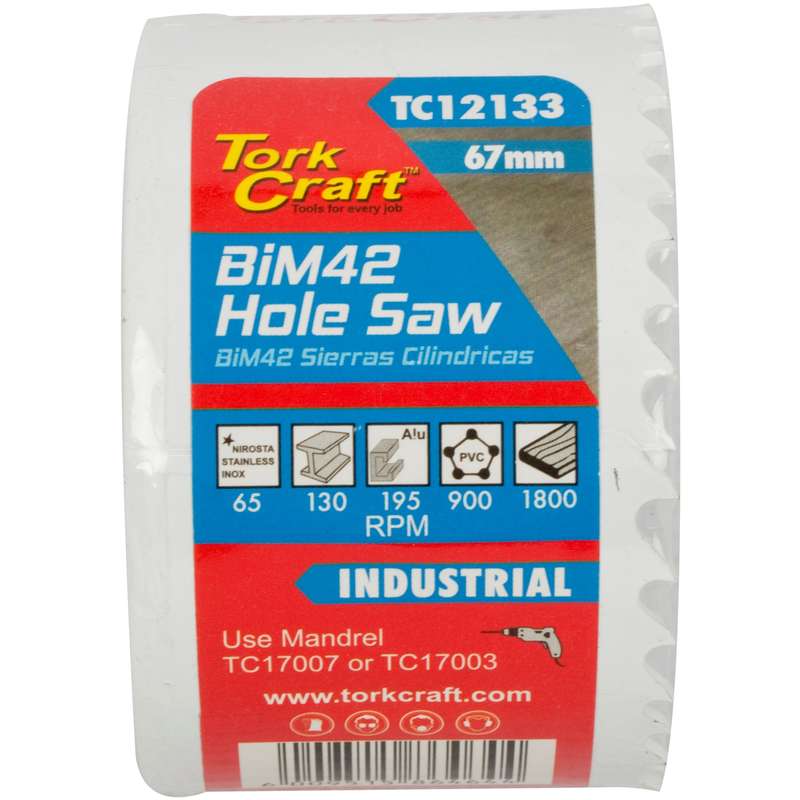 Tork Craft 67mm Bim42 Bi Metal Hole Saw