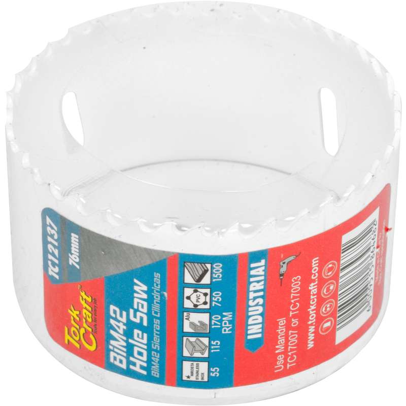 Tork Craft 76mm Bim42 Bi Metal Hole Saw