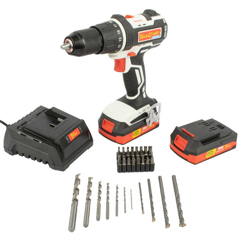 Tork Craft Imp. Drill  B/less Id13b 20v 13mm 0-1800rpm 50nm 2 X 2.0 Ah Bat Std Ch