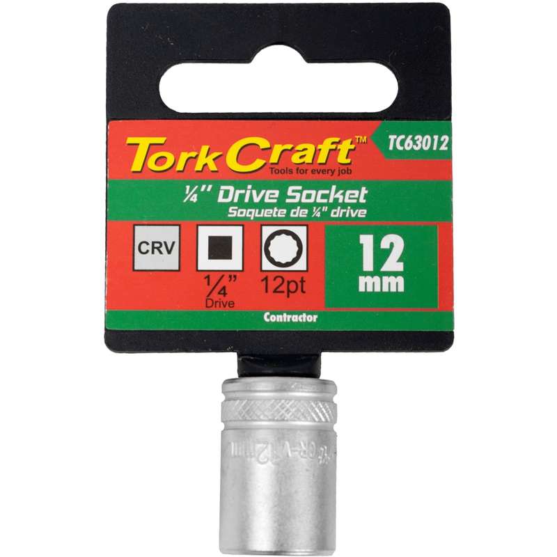Tork Craft Socket 12mm 1/4\' Drive Crv 12 P Oint