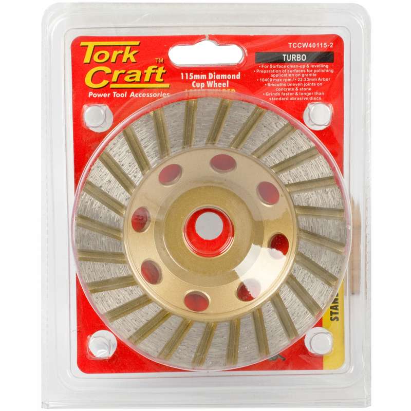 Tork Craft Dia. Cup Wheel 115mm X 22.23mm Turbo Laser Welded