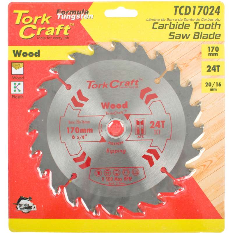 Tork Craft Blade Tct 170 X 24t 20/16 General Purpose Rip
