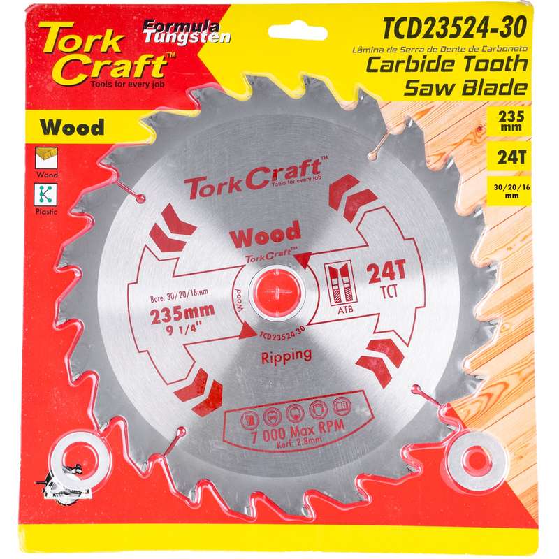 Tork Craft Blade Tct 235 X 24t 30/20/16 General Purpose Rip