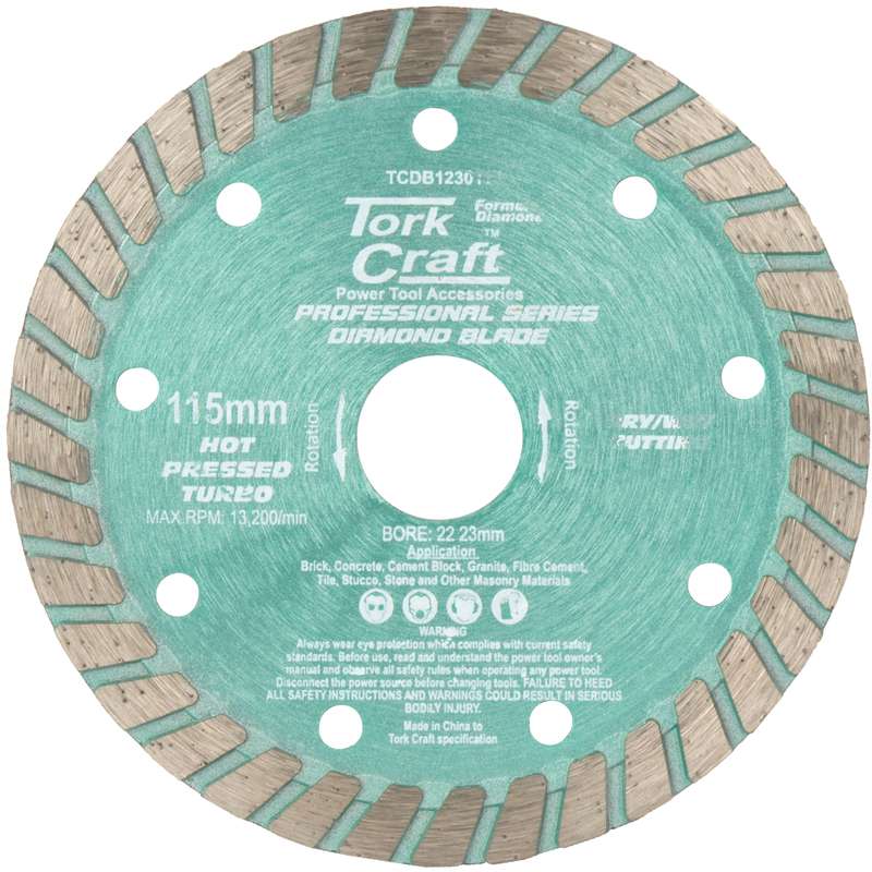 Tork Craft Diamond Blade 115mm Turbo Hot Pressed