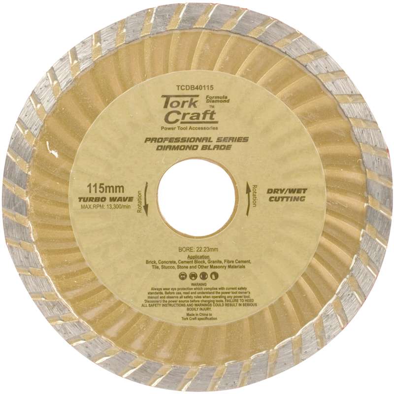Tork Craft Diamond Blade Turbo Wave 115mm X 22.22mm