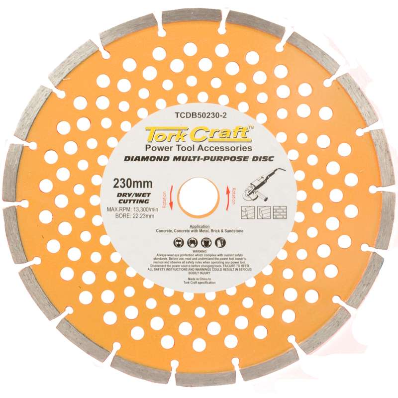 Tork Craft Diamond Blade Multi Purp.segm.230mm Hard & Soft Mat.