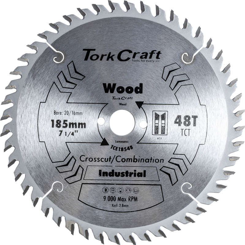 Tork Craft Blade Tct Euro Tip 185 X 48t 20/16mm Profesional