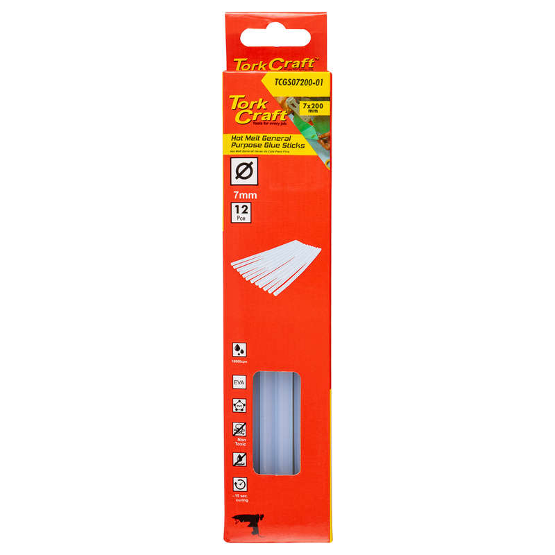 Tork Craft Glue Stick 07 X 200mm 12pc Hot Melt Gen. Purpose Eva 18000cps