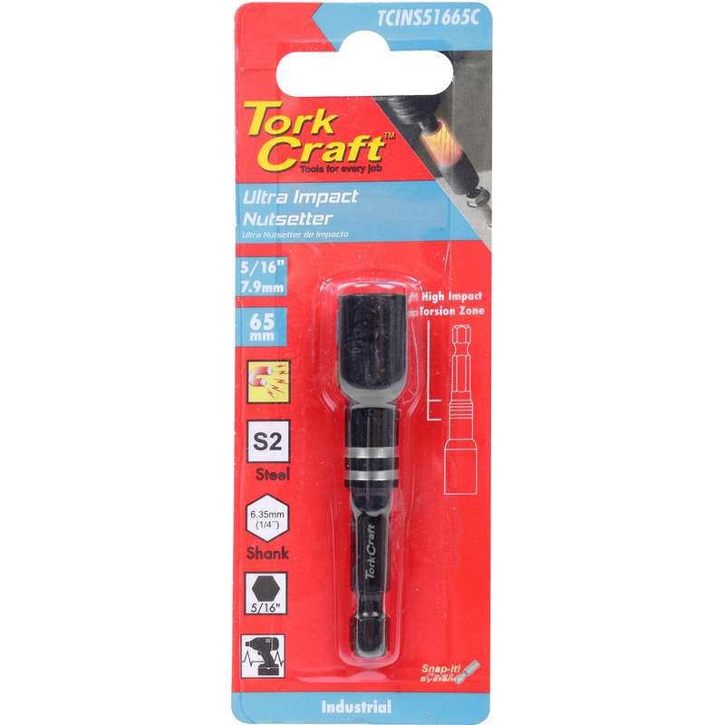 Tork Craft Impact Nutsetter 5/16\'x 65mm Magnetic Carded
