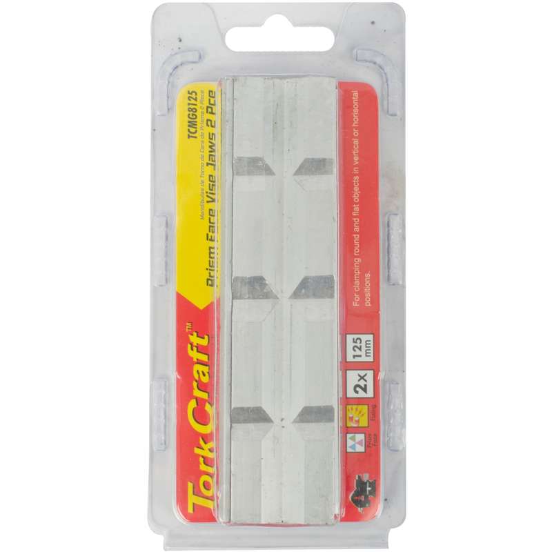Tork Craft Vice Jaws Magnetic Alum. 125mm X 32mm 2pc Prism Face