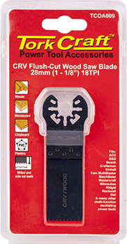 Tork Craft Quick Change Flush Cut Wood Saw Blade 28mm(1-1/8\')18tpi Crv
