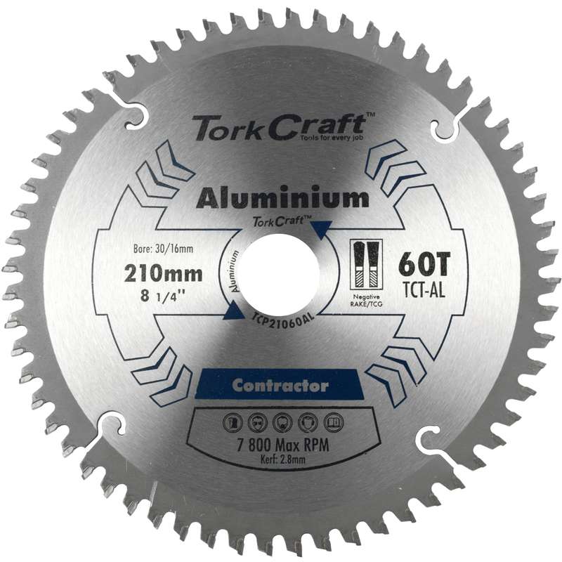 Tork Craft Blade Contactor Alum 210 X 60t 30/16 Circular Saw Tct