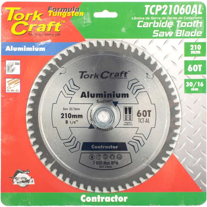 Tork Craft Blade Contactor Alum 210 X 60t 30/16 Circular Saw Tct