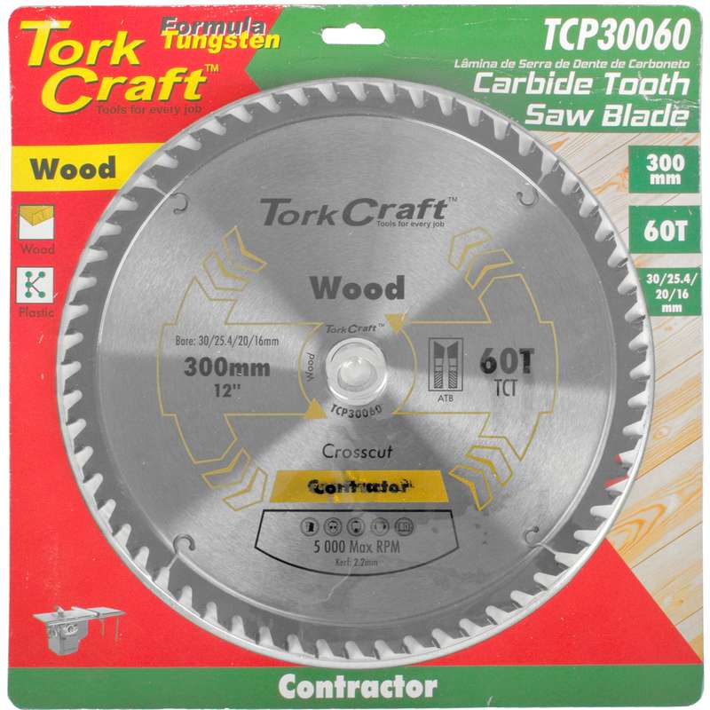 Tork Craft Blade Contractor 300 X 60t 30/1/20/16 Circular Saw Tct