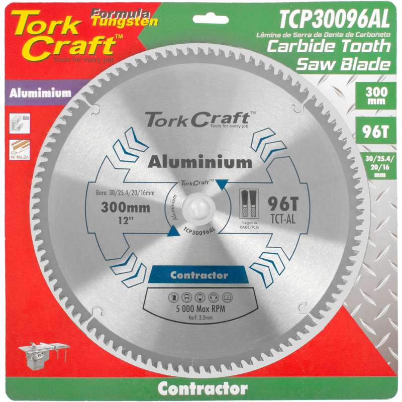 Tork Craft Blade Contractor Alum 300 X 96t 30/1/20/16 Circular Saw Tct