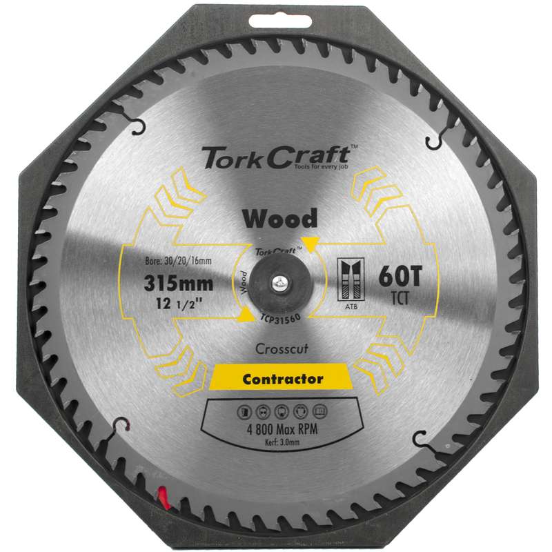 Tork Craft Blade Contractor 315 X 60t 30/1/20/16 Circular Saw Tct