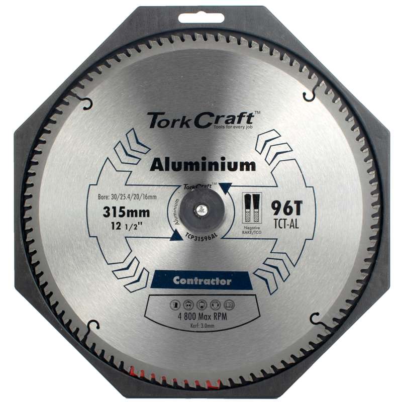 Tork Craft Blade Contractor Alum 315 X 96t 30/1/20/16 Aluminium Circular Saw Tct
