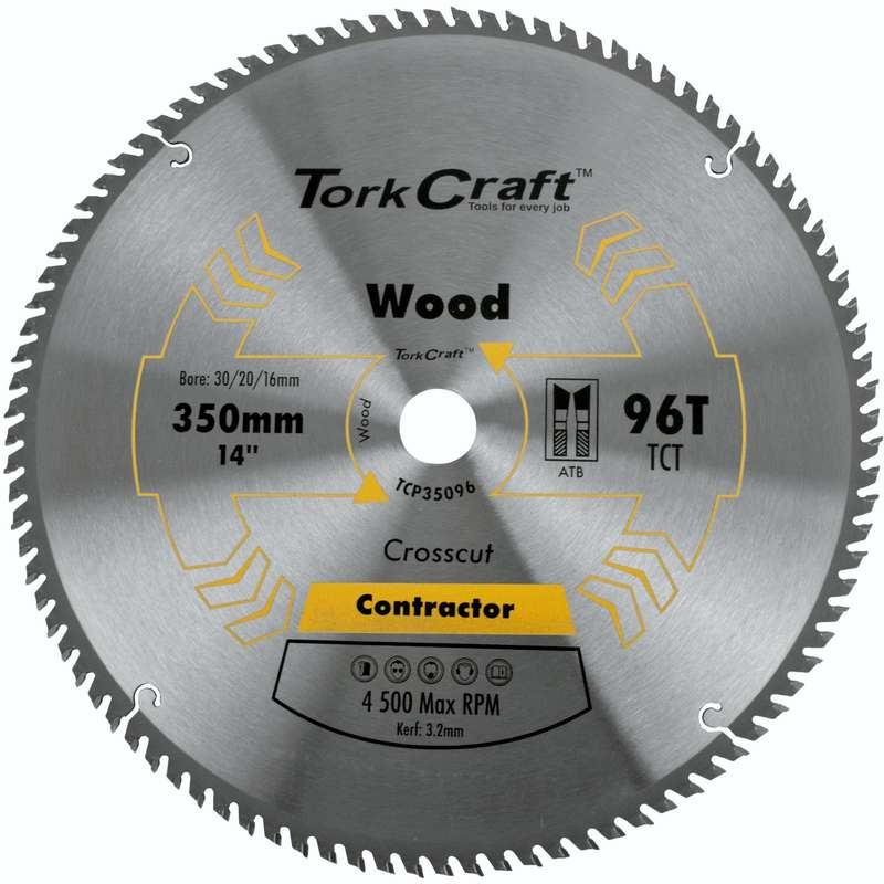 Tork Craft Blade Contractor 350 X 96t 30/1 Circular Saw Tct