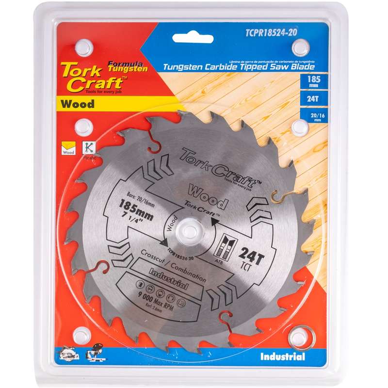 Tork Craft Blade Tct 185 X 24t 20/16 Atb Positive Profesional Industrial