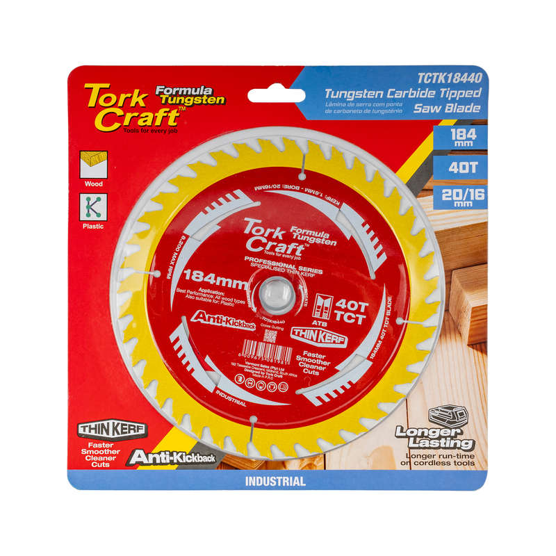 Tork Craft Blade Thin Kerf 184x40t 20/16