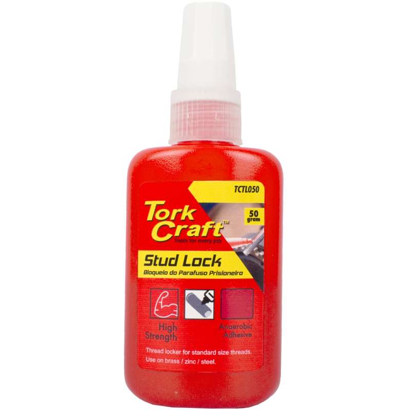 Tork Craft Stud Lock High Strength For Std Sized Threads - Red - 50g