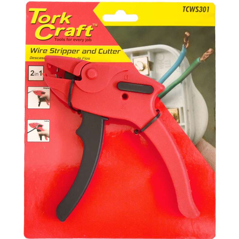 Tork Craft Wire Stripper Pistol Grip 0.2 - 6.0mm Rnd Cable  With 3.0mm Wire Cutte