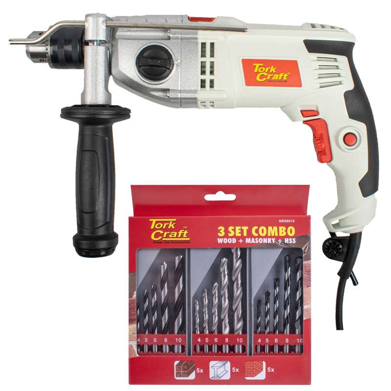 Tork Craft Imp. Drill Tcid1100 + Nr00013 Combo Drill Set