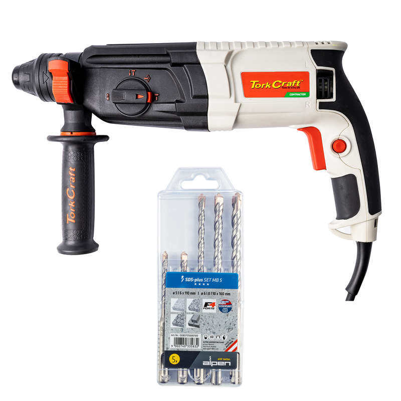 Tork Craft Rot. Hammer Tcrh0800 With Sds-plus Set Alp Mb 5