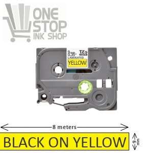 Bro TZ621 (TZe-621) 9mm Black on Yellow  Laminated Tape - 8 meter (Compatible)