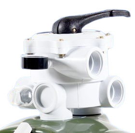 POOL FILTER MULTI PORT VALVE COMPLETE SURFACE MOUNT THREADED (AQUAMAX)