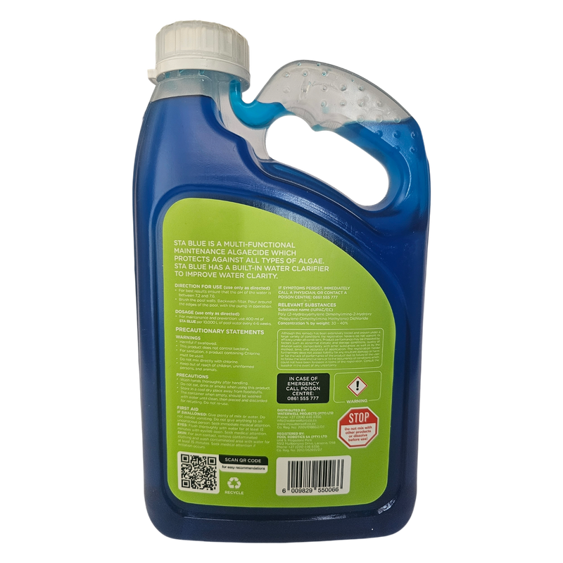 POOL ALGAECIDE/CLARIFIER WATERWELL STA BLUE 2LT