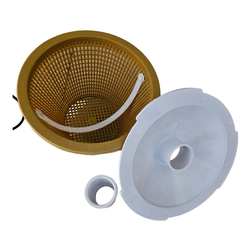 POOL WEIR SWIMQUIP REPLACEMENT WEIR MUSTARD BASKET AND WHITE VAC LID WITH CUFF (COMBO)
