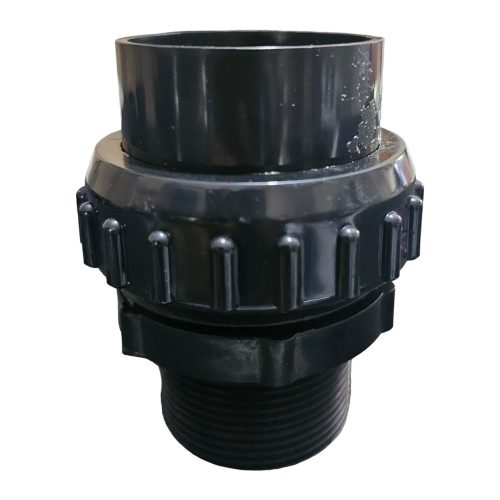 POOL FILTER TANK FITTING WITH UNION AND O RING AQUAMAX (BLACK)