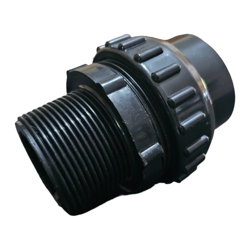 POOL FILTER TANK FITTING WITH UNION AND O RING AQUAMAX (BLACK)