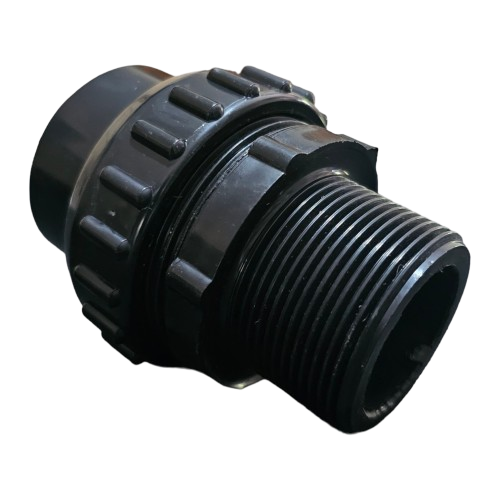 POOL FILTER TANK FITTING WITH UNION AND O RING AQUAMAX (BLACK)