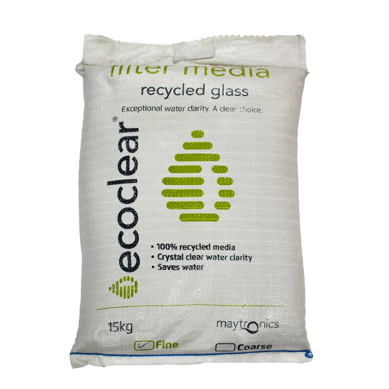 POOL FILTER MEDIA ECO CLEAR GLASS 15KG BAG FINE