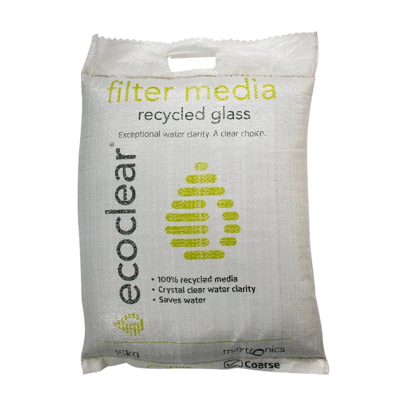 POOL FILTER MEDIA ECO CLEAR GLASS 15KG BAG FINE