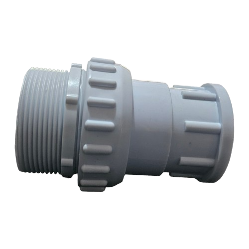 POOL FITTING PVC UNION 50mm 2MALE THREAD AQUAMAX (WHITE)