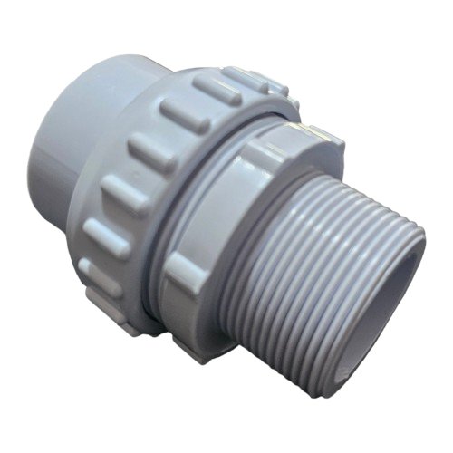 POOL FILTER TANK FITTING WITH UNION AND O RING AQUAMAX (WHITE)