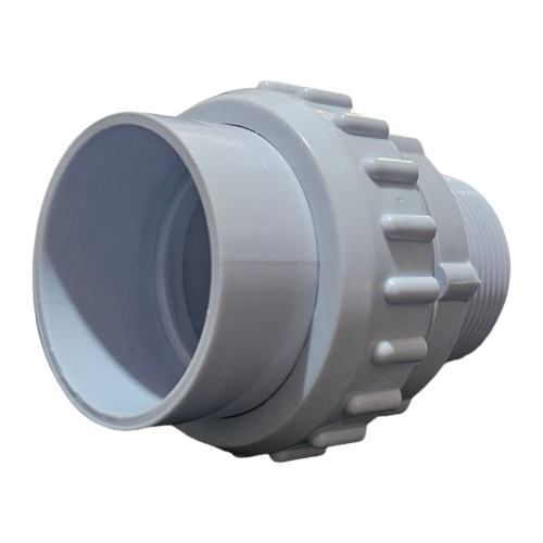 POOL FILTER TANK FITTING WITH UNION AND O RING AQUAMAX (WHITE)