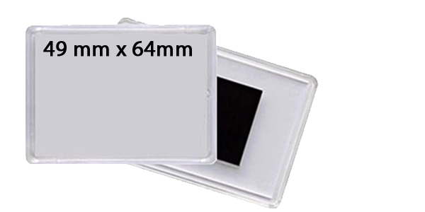50pcs Blank Clip in Fridge Magnet (49mm X 68mm) Photo frame magnet